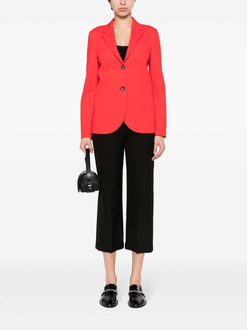Harris Wharf London Stretch-Jersey Blazer — Red, view 4
