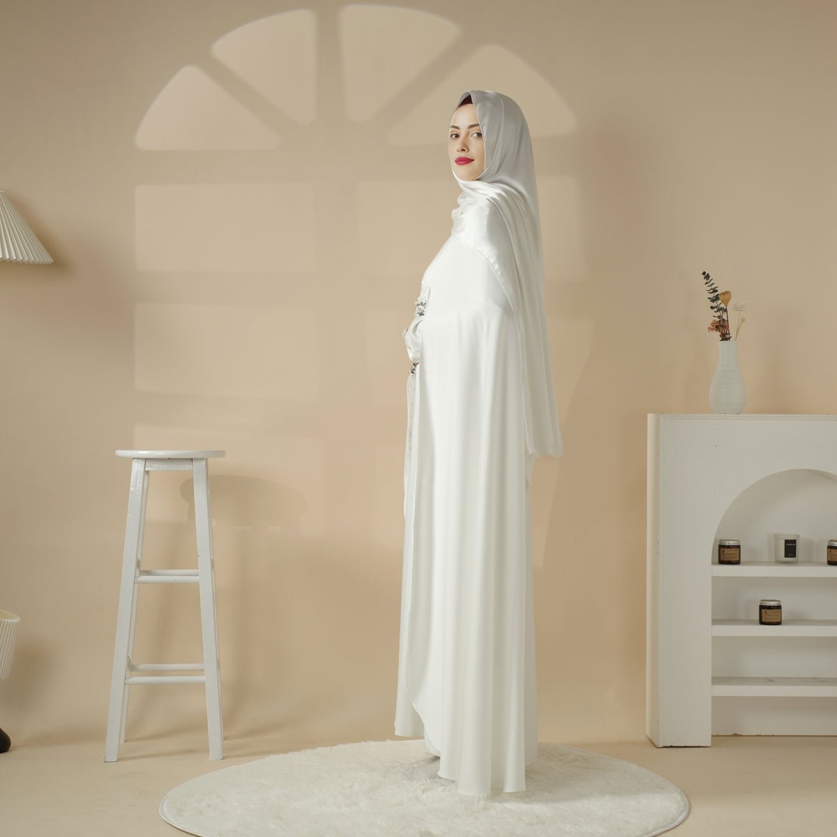 Haute Couture Abaya, Heavy-Crafted 3-Layer Cape Abaya (MA096), view 5