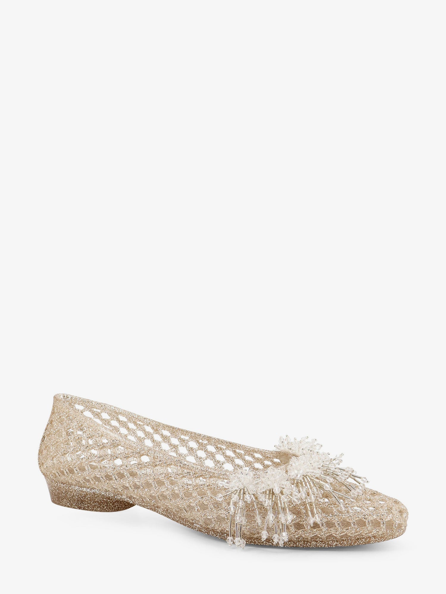 Heavenly Jelly Lace Cut-Out Ballerina Flat — Gold, view 2