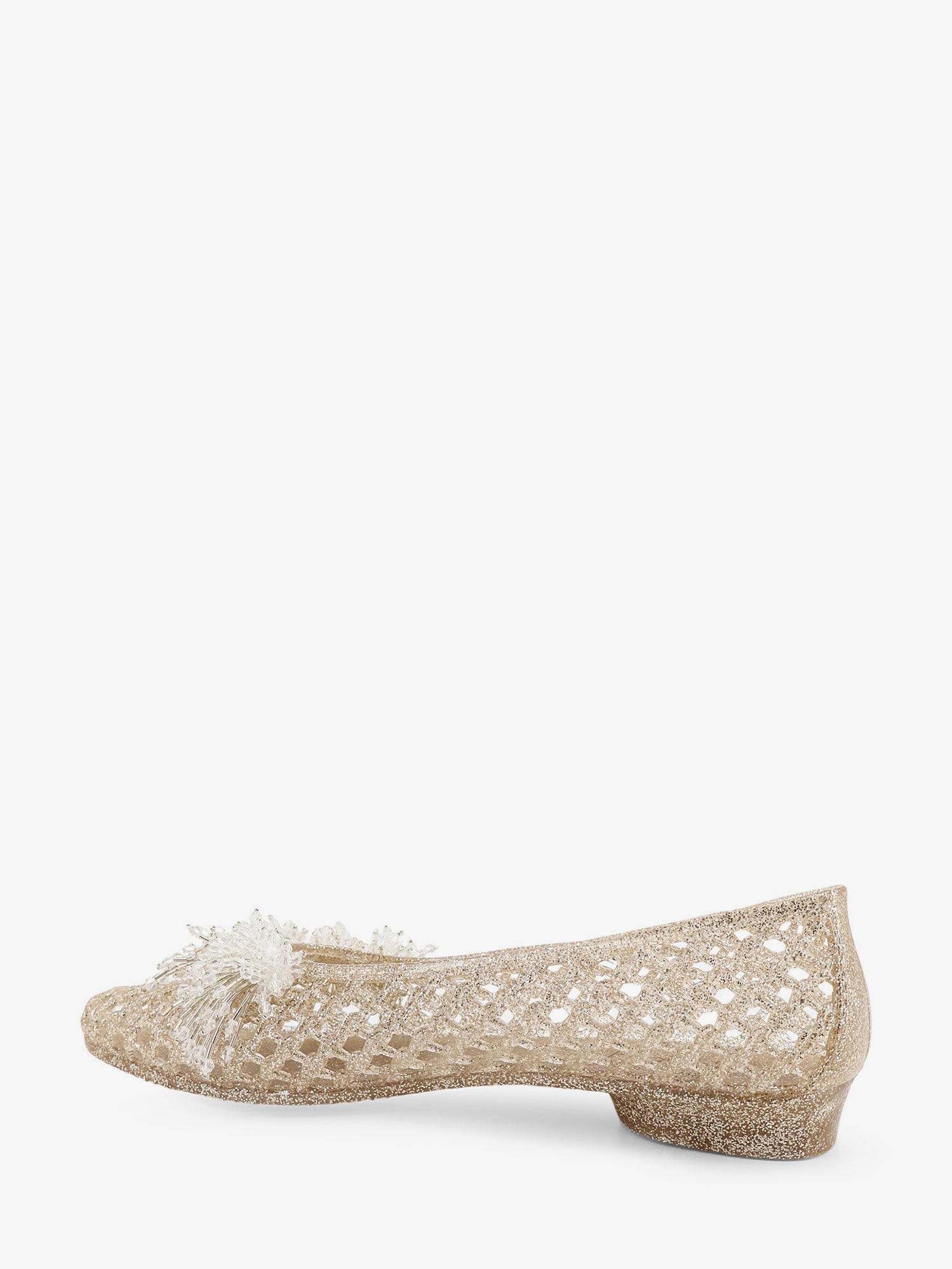Heavenly Jelly Lace Cut-Out Ballerina Flat — Gold, view 3