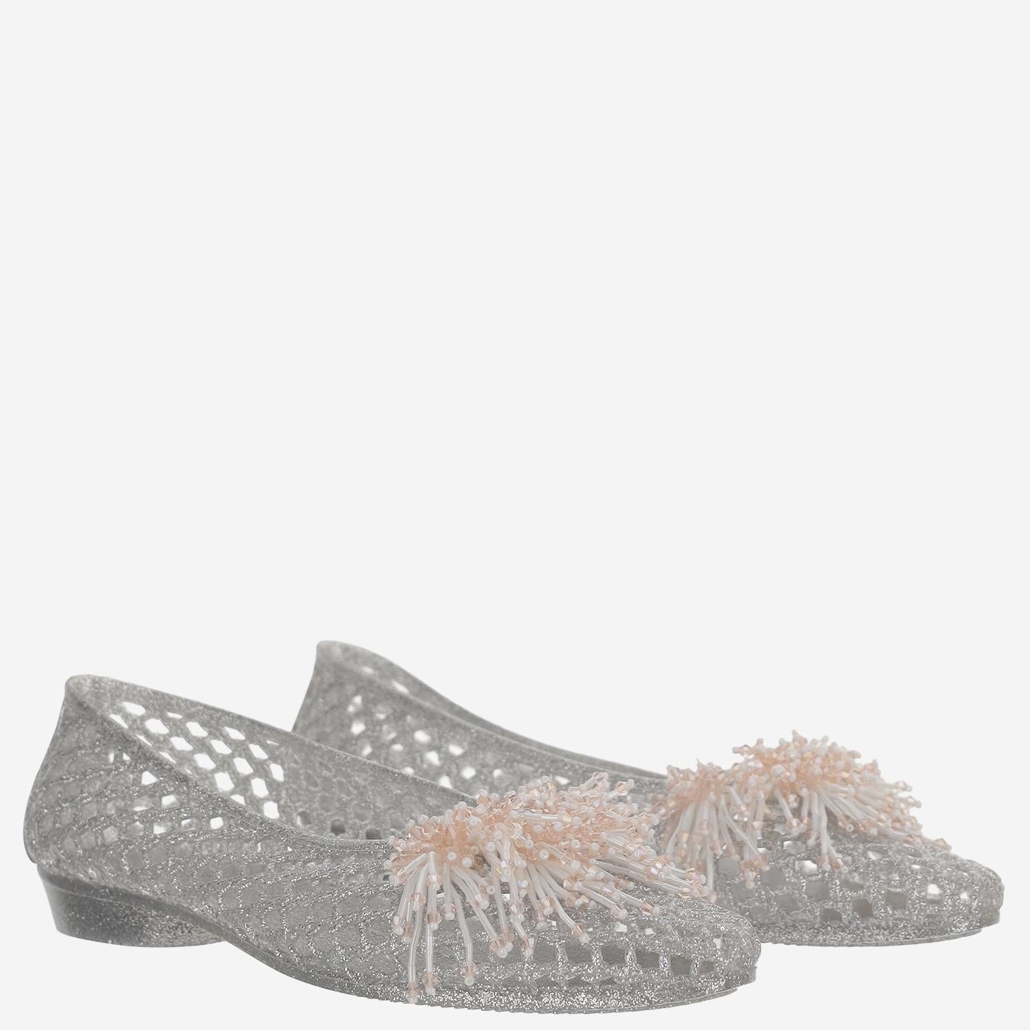 Heavenly Jelly Transparent Ballerina Flat — Silver by Heavenly Jelly