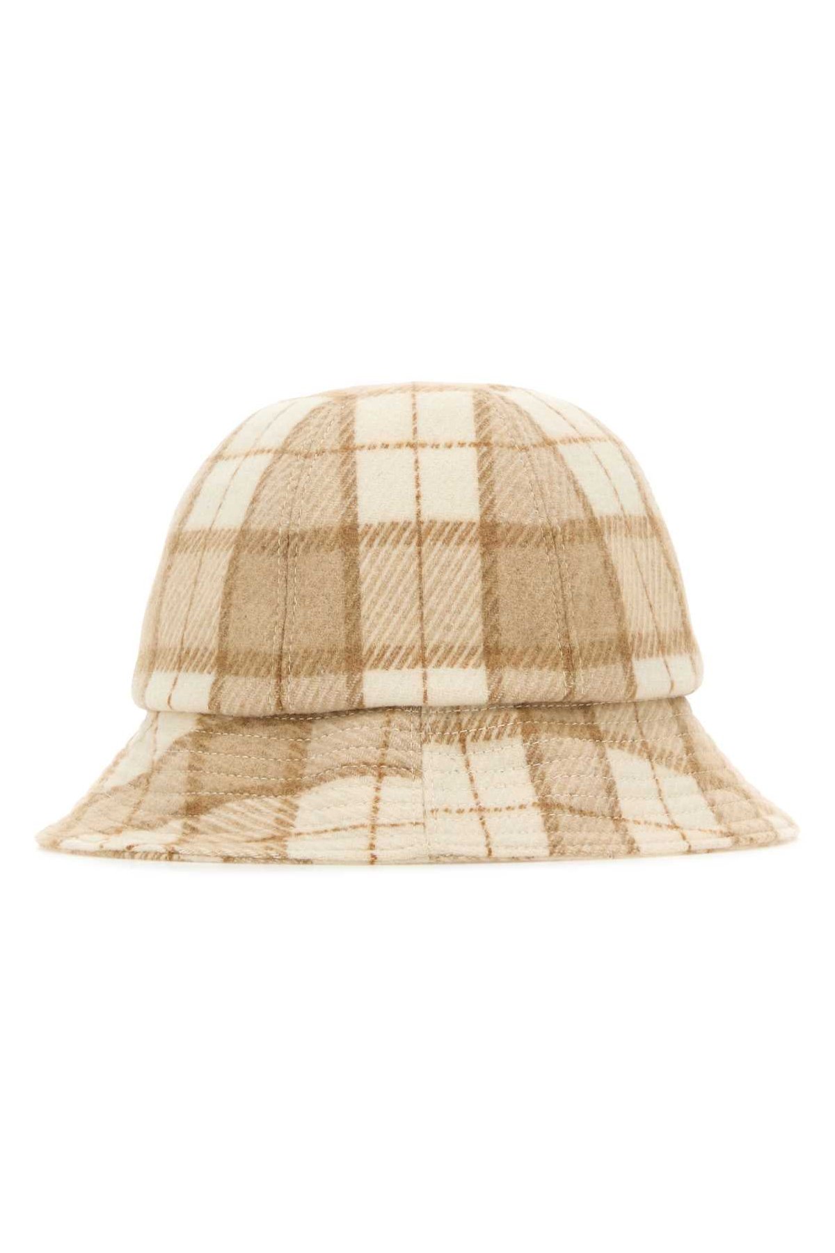 Helen Kaminski Wool Blend Check Bucket Hat — Beige, view 2