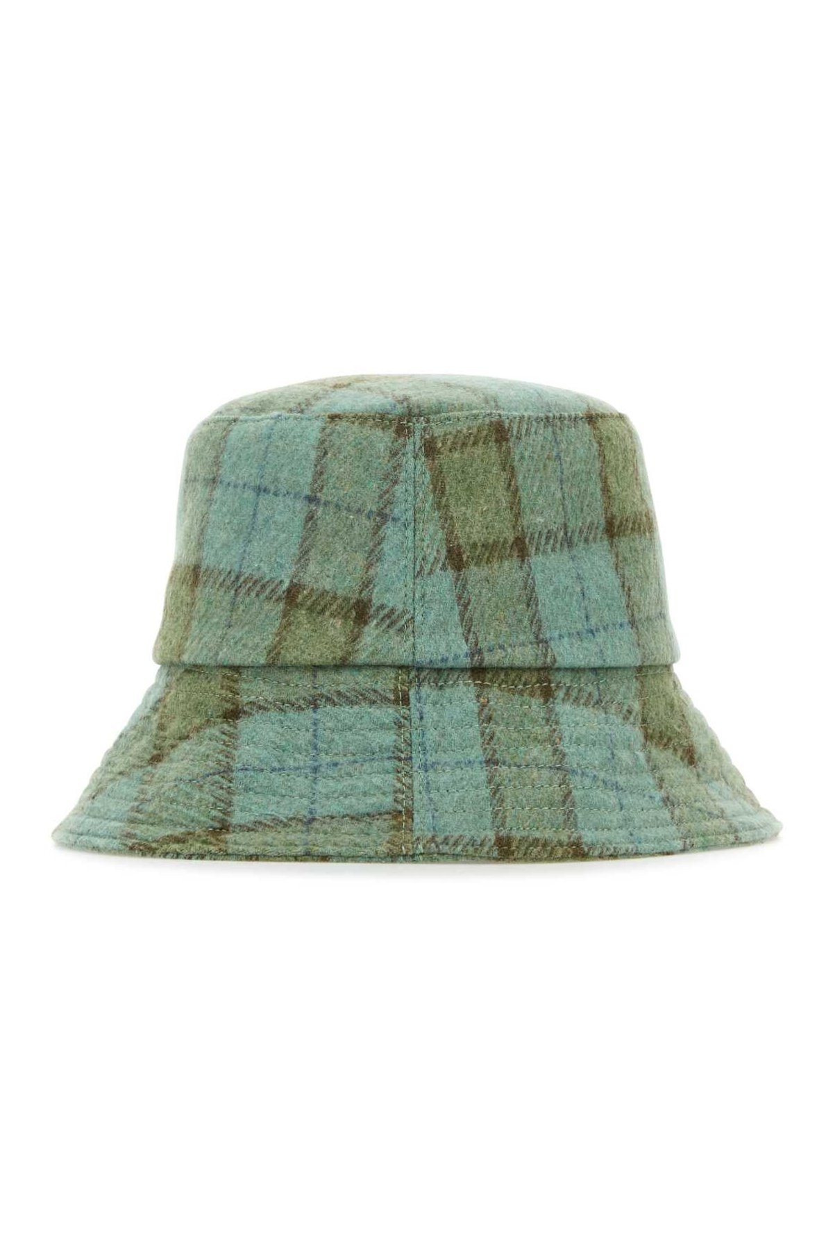 Helen Kaminski Wool Blend Plaid Bucket Hat — Green, view 2