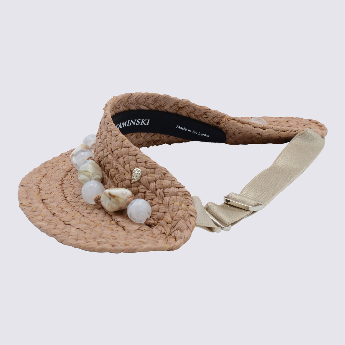 Helen Kaminski HAT51912 Raffia with Pearl Beads Sun Hat — Beige, view 3