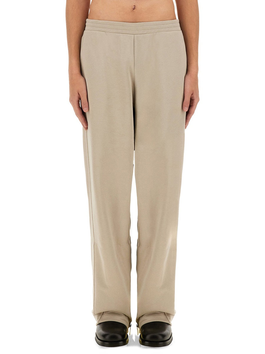 Helmut Lang Organic Cotton Zip-Detail Joggers — Gray, view 4