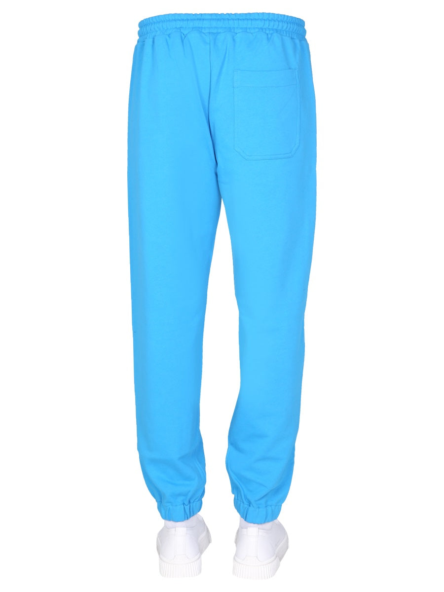 Helmut Lang Cotton Track Jogging Pants — Blue, view 4