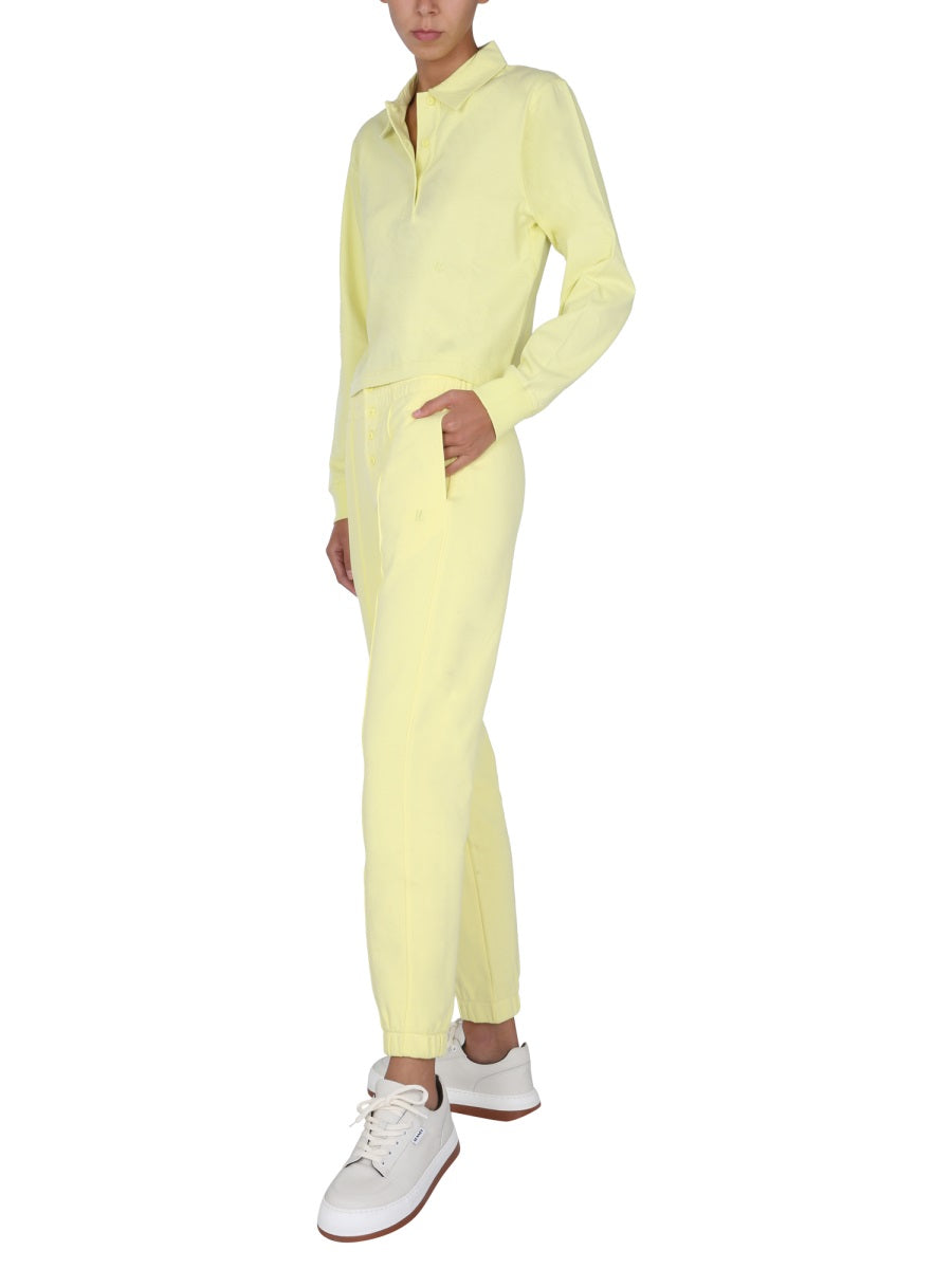 Helmut Lang Button-Detail Yellow Jogging Pants — Yellow by Helmut Lang
