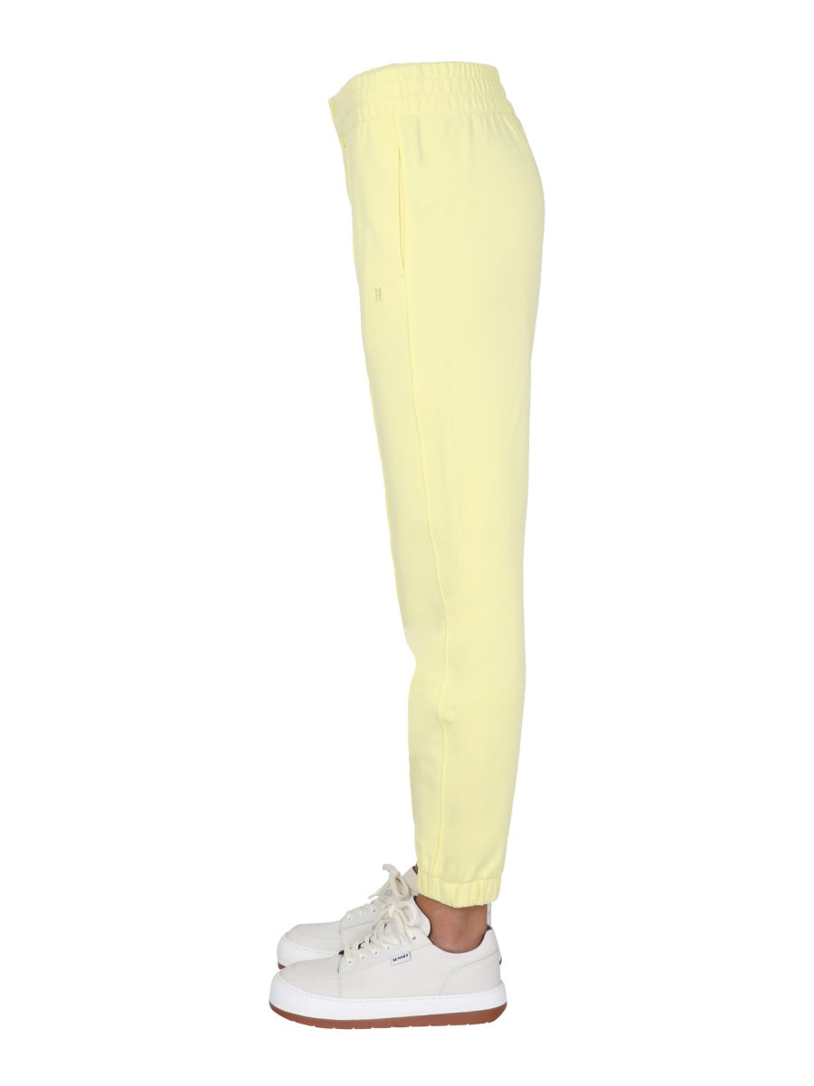 Helmut Lang Button-Detail Yellow Jogging Pants — Yellow, view 3