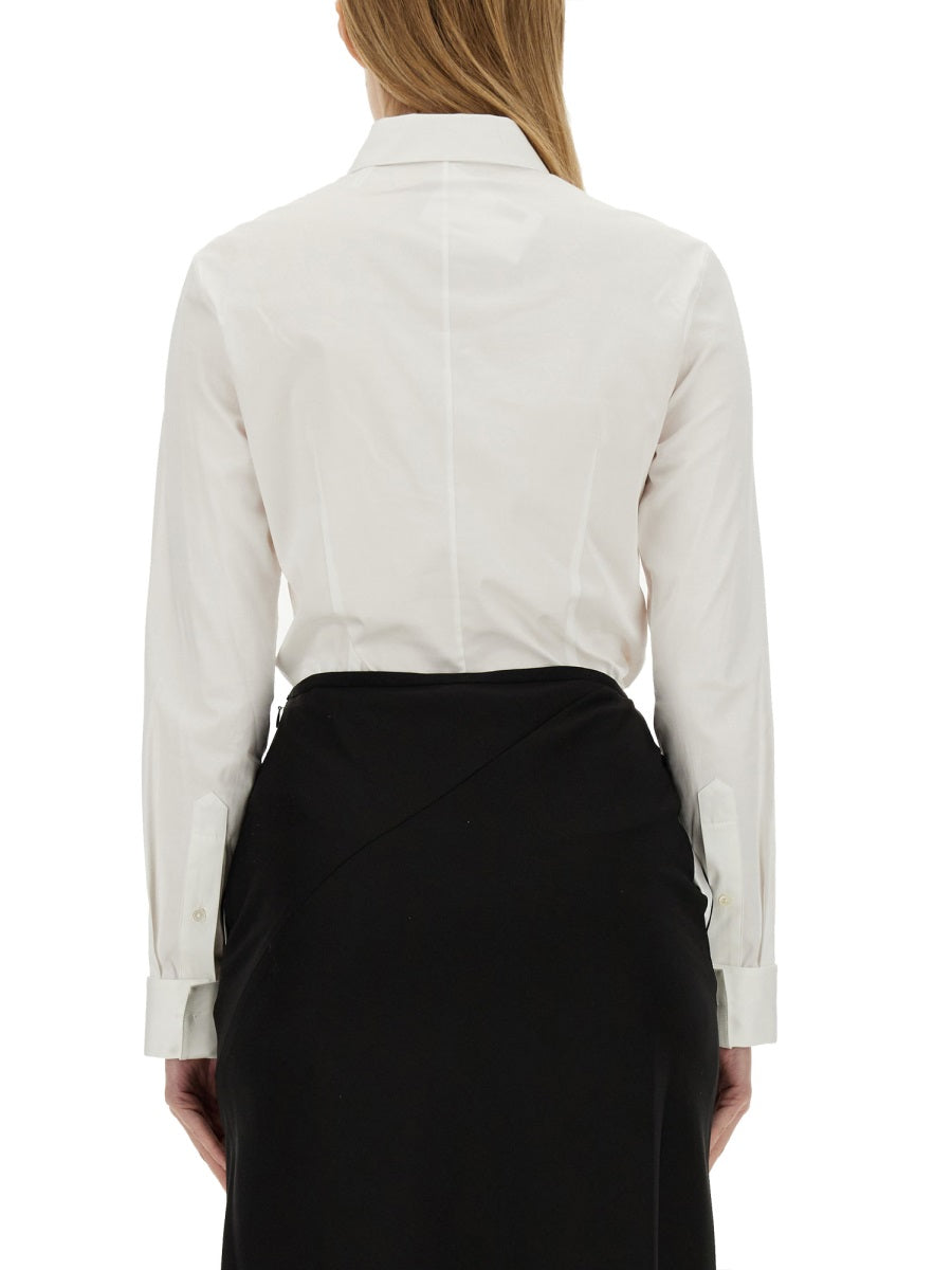 Helmut Lang Poplin Fitted Cotton Shirt — White by Helmut Lang