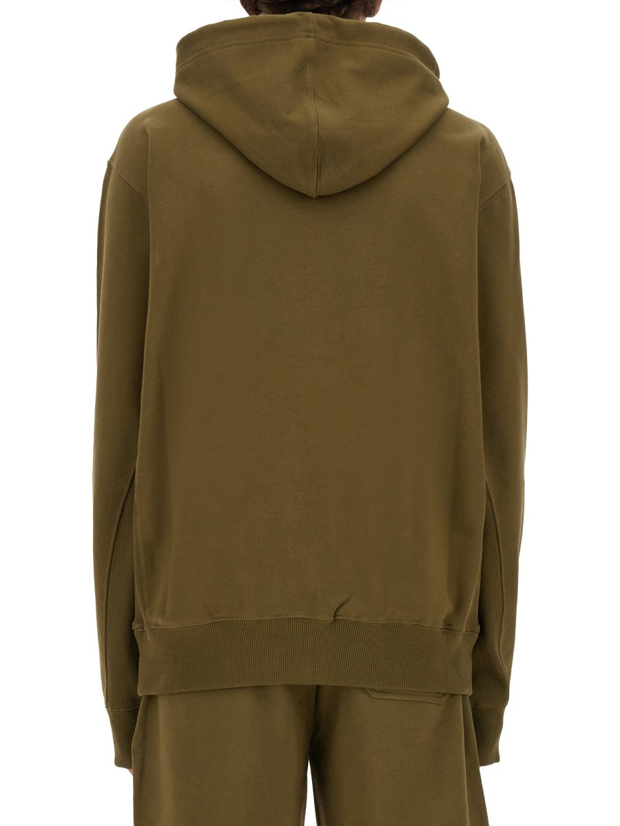 Helmut Lang Logo Cotton Sweatshirt — Green by Helmut Lang