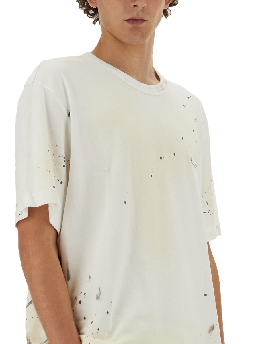 Helmut Lang Printed Cotton T-Shirt — White, view 2