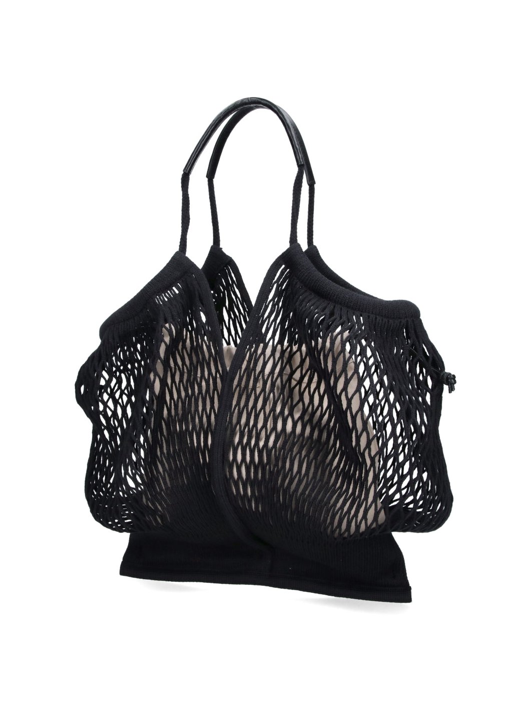 Hereu Open-Weave Cotton Shoulder Bag — Black, view 2