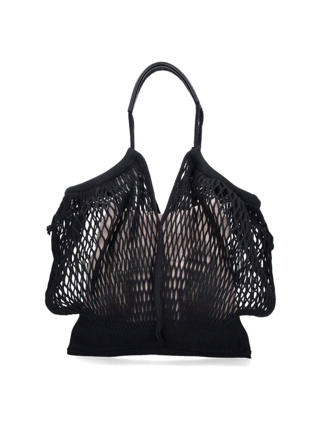 Hereu Open-Weave Cotton Shoulder Bag — Black, view 3