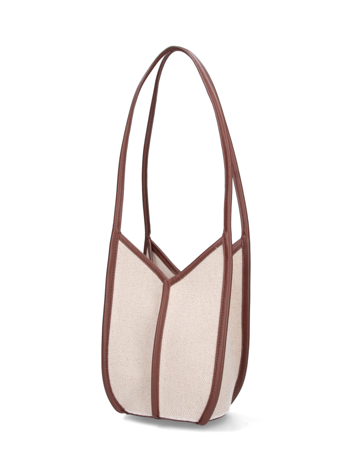 Hereu Cotton and Calf Leather Shoulder Bag — White, view 2