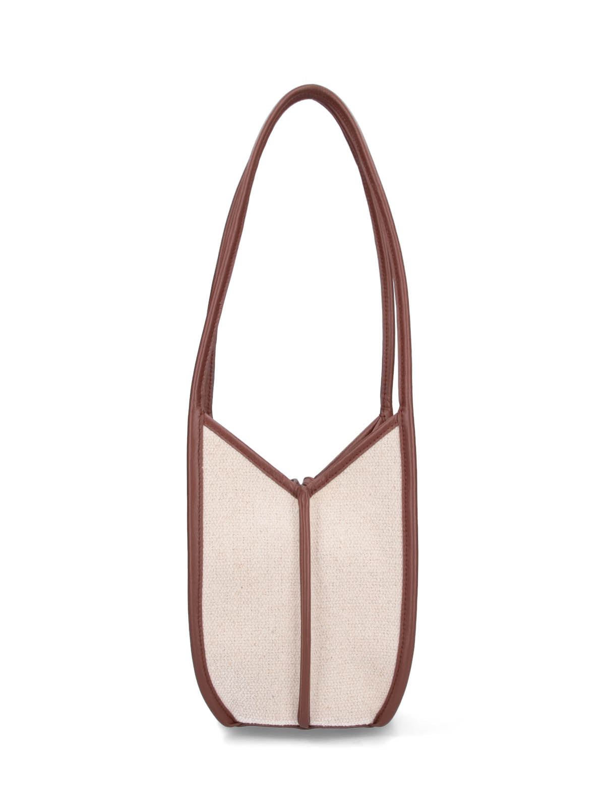 Hereu Cotton and Calf Leather Shoulder Bag — White, view 3