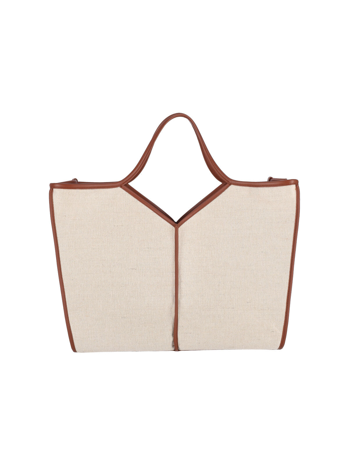 Hereu Canvas and Leather Trim Tote Bag — Beige, view 3