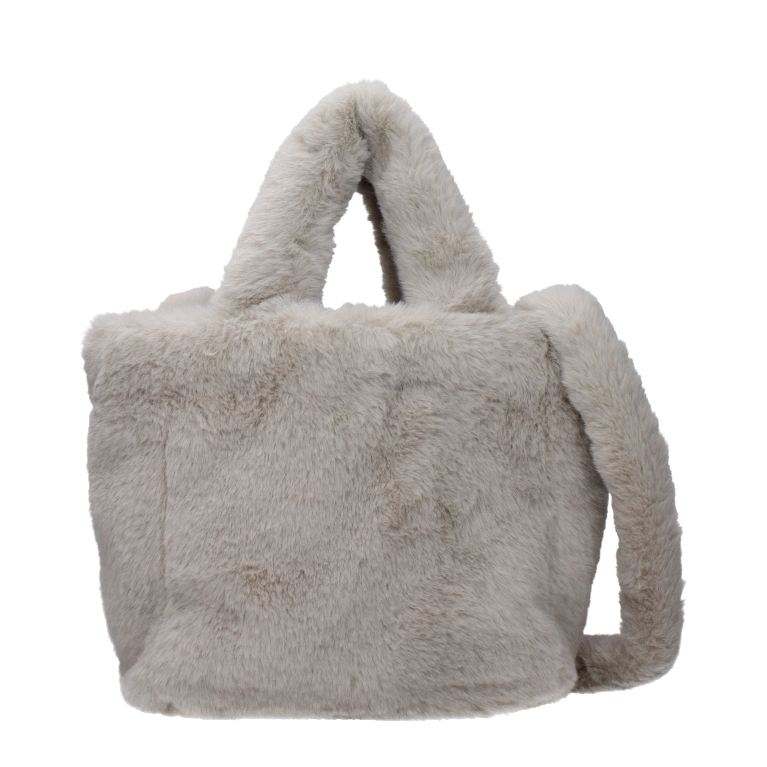 Herno Eco Fur Shoulder Bag — Gray, view 3