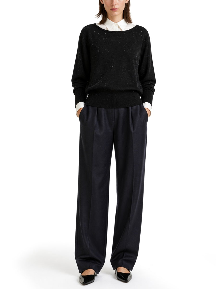 Herno Sequined Viscose Blend Sweater — Black, view 3