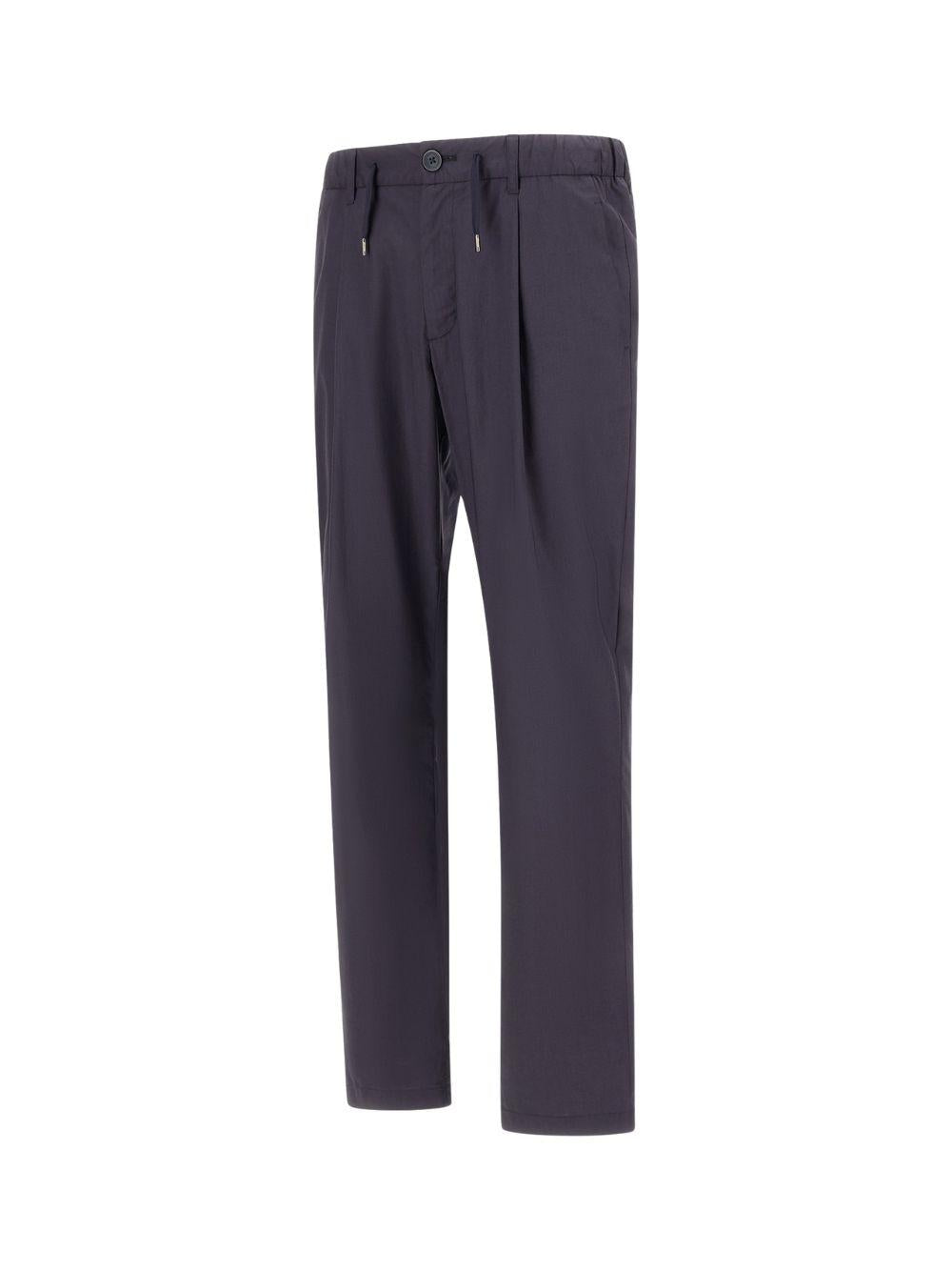 Herno Cotton Drawstring Trousers — Navy by Herno