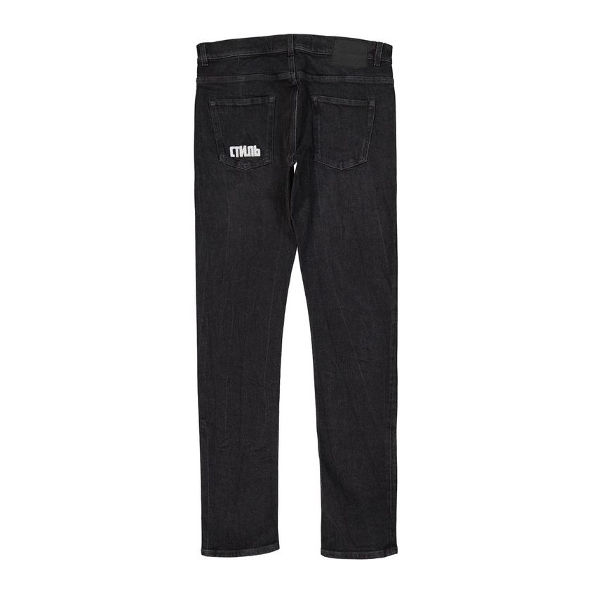 Heron Preston Cotton Slim Fit Jeans — Black, view 2