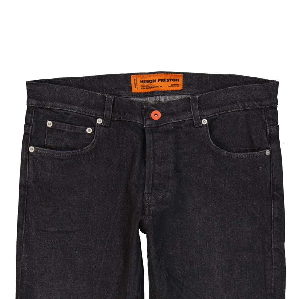 Heron Preston Cotton Slim Fit Jeans — Black, view 3