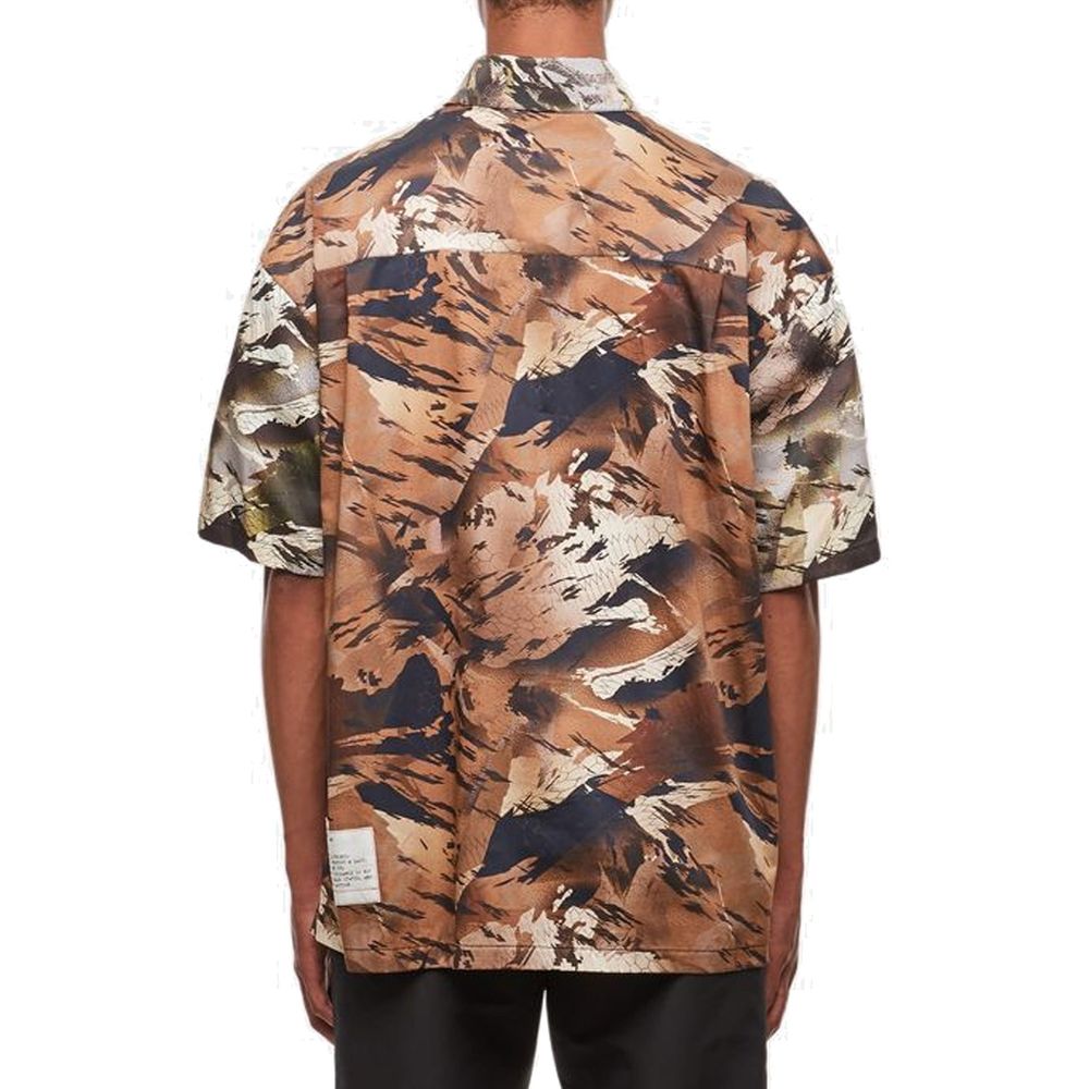 Heron Preston Camouflage Cotton Shirt — Brown, view 3