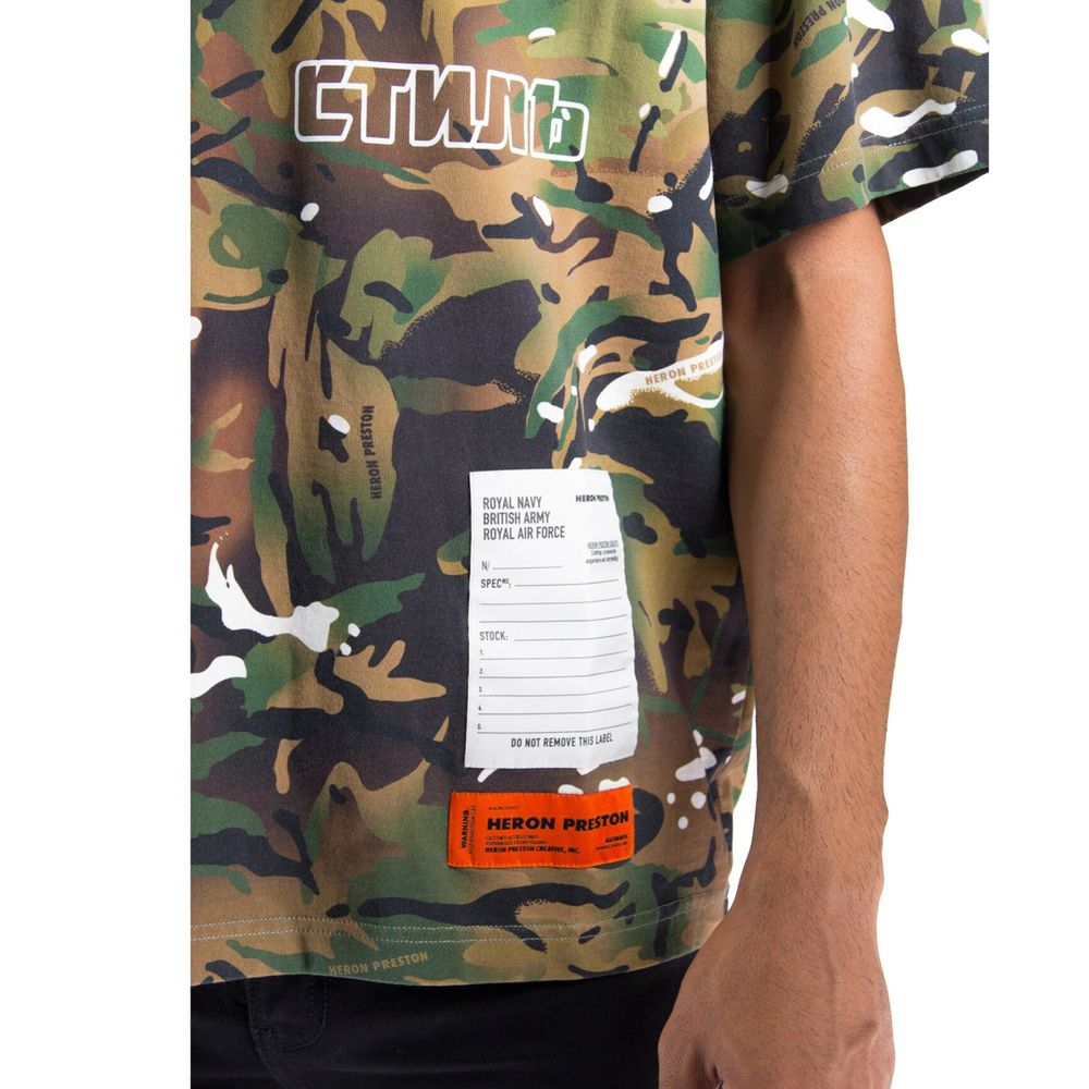 Heron Preston Camouflage Print Cotton T-Shirt — Multicolor, view 4