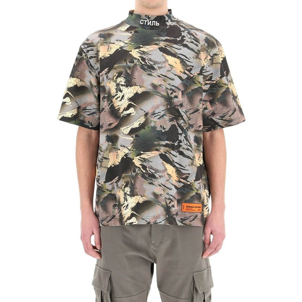 Heron Preston Embroidered Logo Cotton T-Shirt — Multicolor, view 2