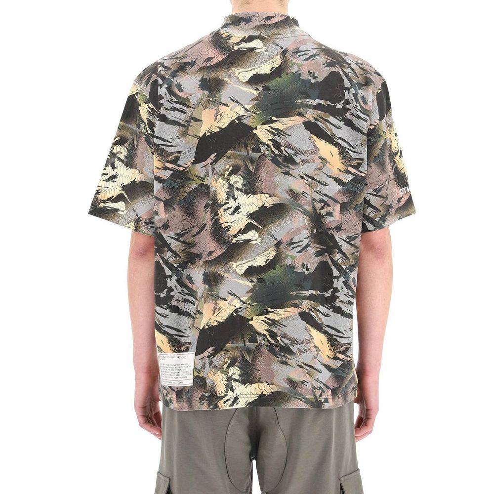 Heron Preston Embroidered Logo Cotton T-Shirt — Multicolor, view 3