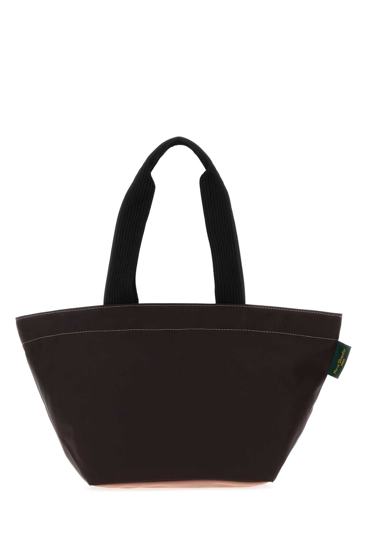 Herve' Chapelier Square Nylon Tote Bag — Brown by Hervé Chapelier