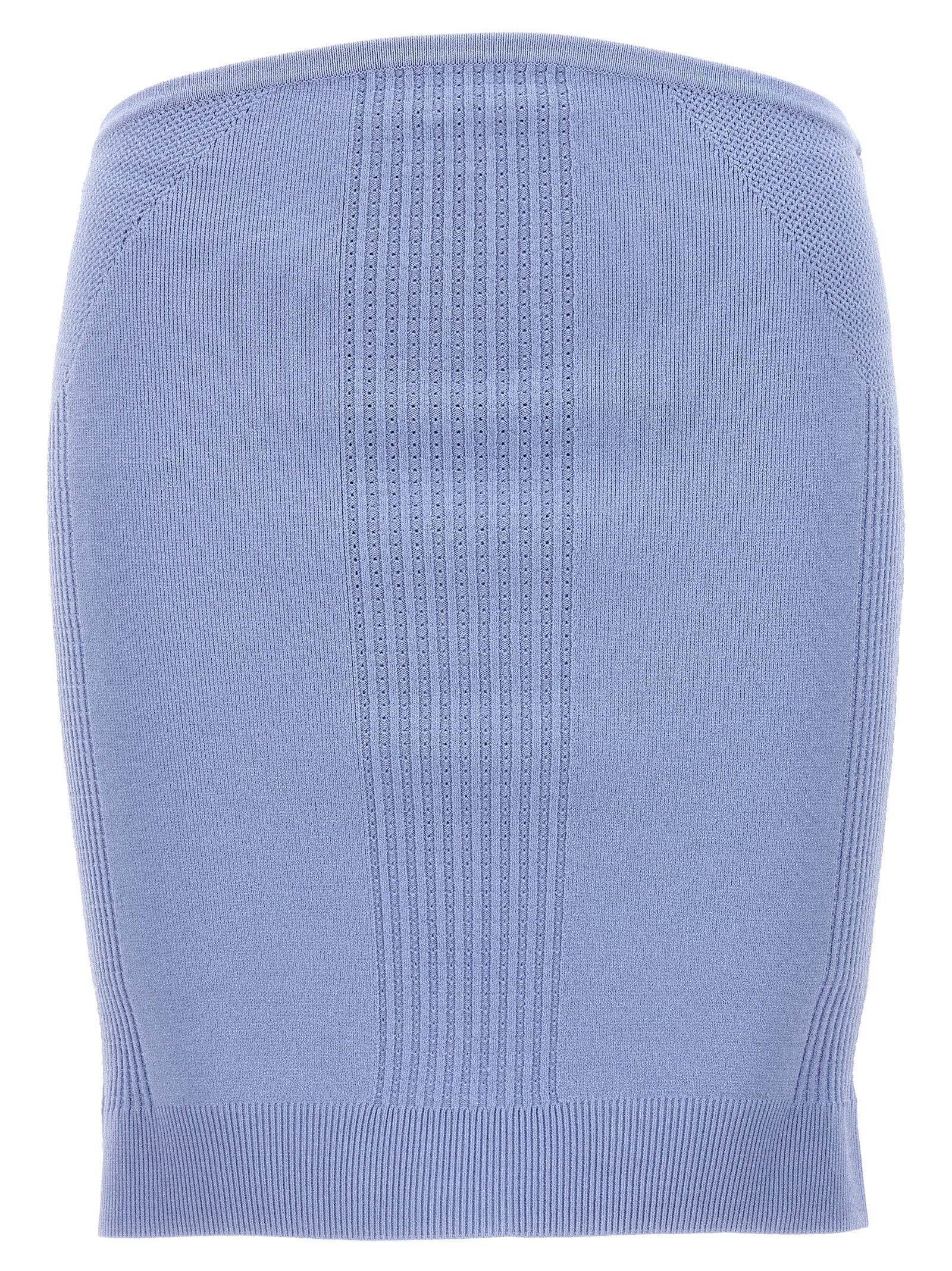 Hervé LéGer Ribbed Viscose Skirt — Blue by Hervé LéGer