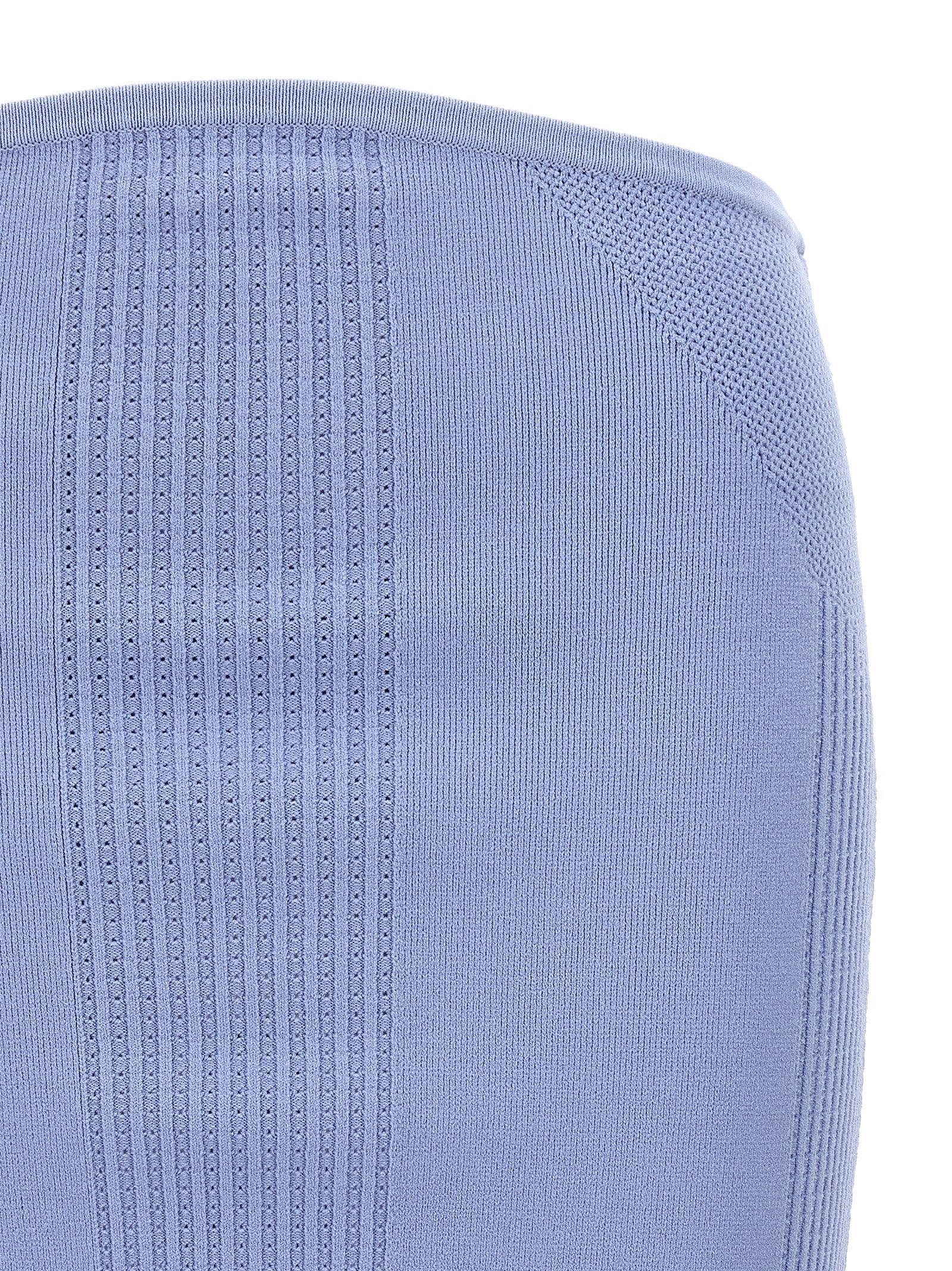 Hervé LéGer Ribbed Viscose Skirt — Blue, view 3