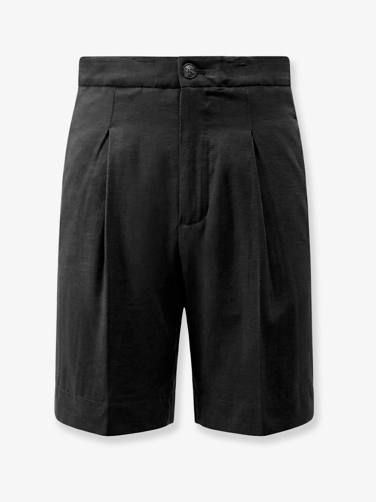Hevo Modal Blend High-Waist Bermuda Shorts — Black by Hevo