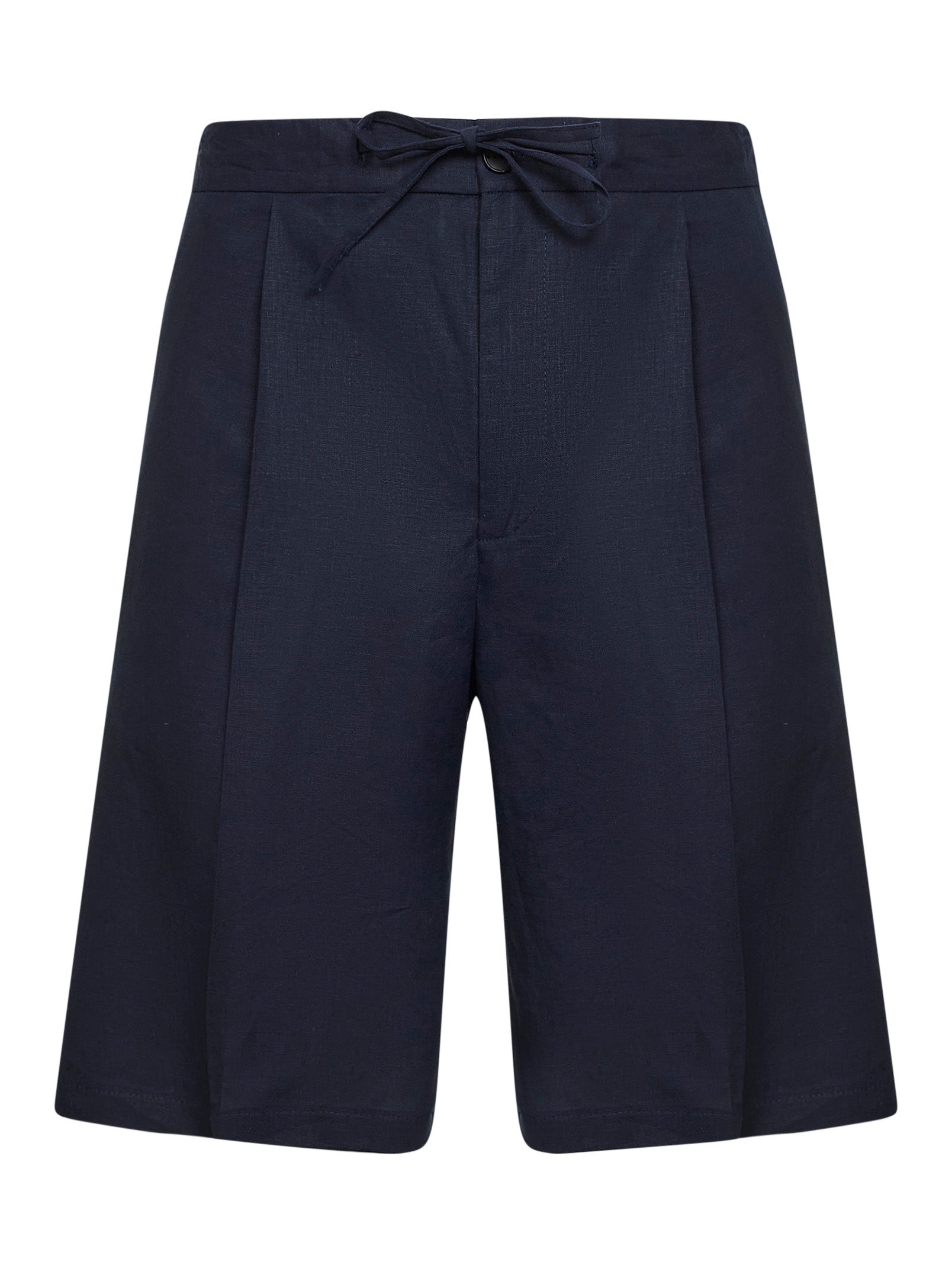 Hevo Linen-Blend Bermuda Shorts — Navy by Hevo