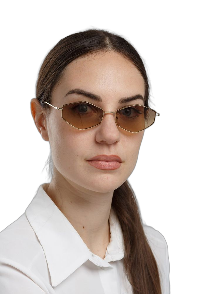 Hickmann HI3231 Metal Frame Gradient Brown Lens Sunglasses — Gold, view 2