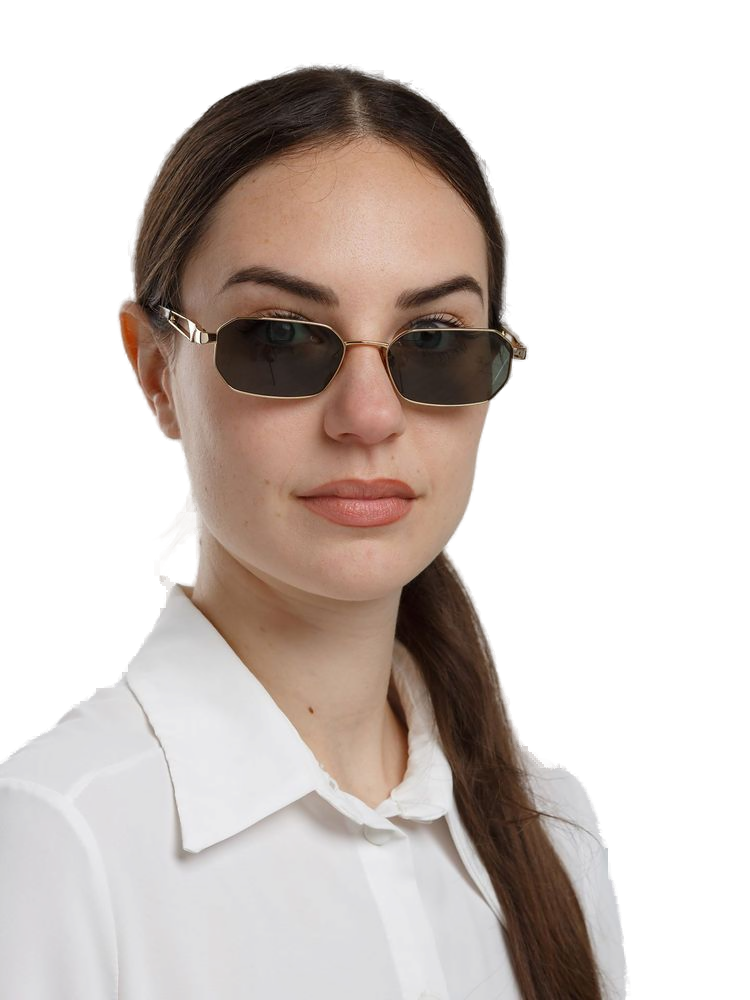 Hickmann HI3248 Metal Hexagonal Frame Sunglasses — Gold, view 4