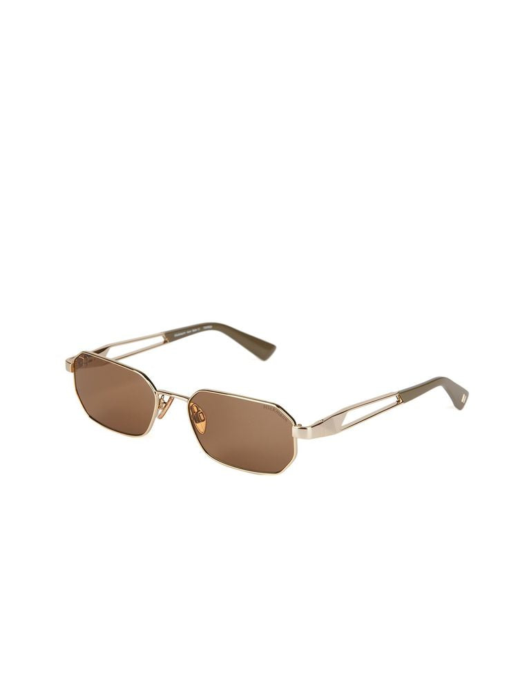 Hickmann HI3248 Metal Rectangle Sunglasses — Gold, view 2