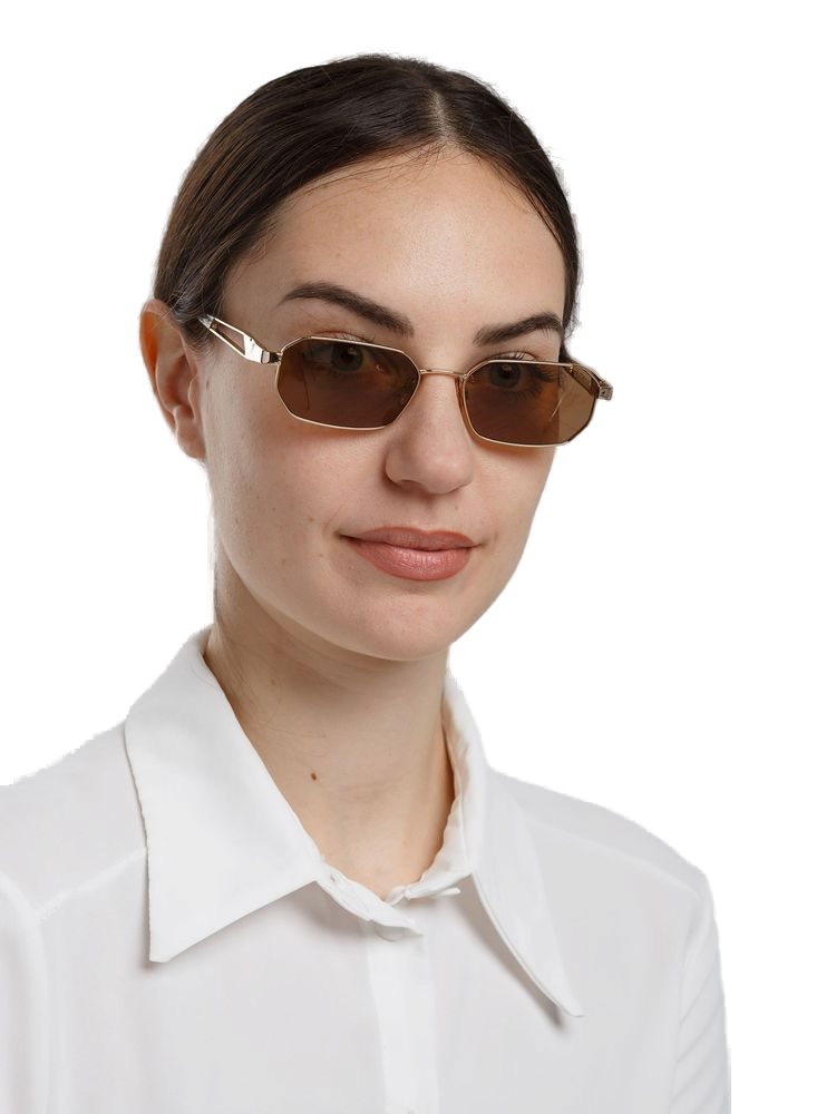 Hickmann HI3248 Metal Rectangle Sunglasses — Gold, view 3