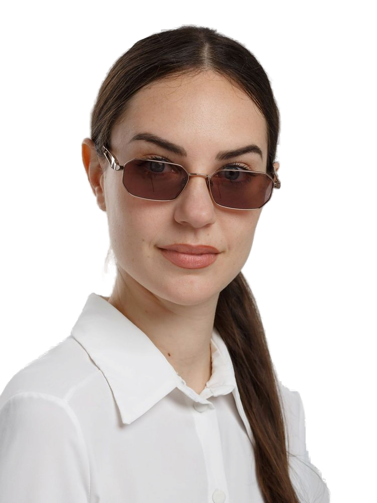 Hickmann HI3248 Metal Rectangle Sunglasses — Rose gold, view 4
