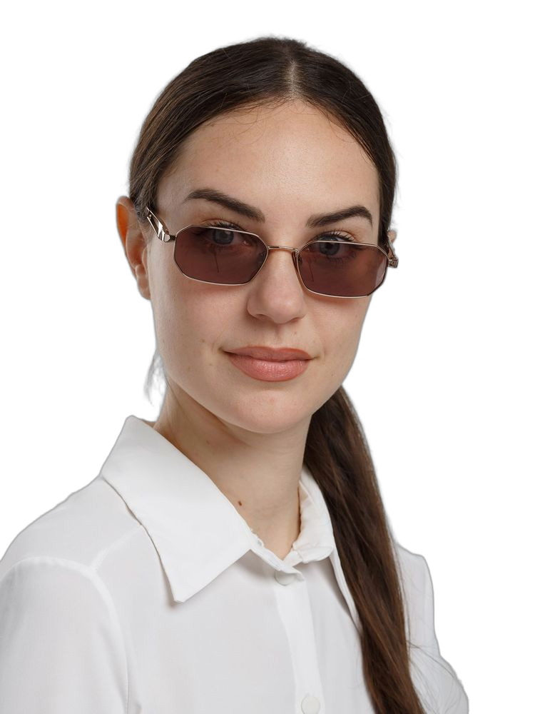 Hickmann HI3248 Metal Rectangle Sunglasses — Rose gold, view 4