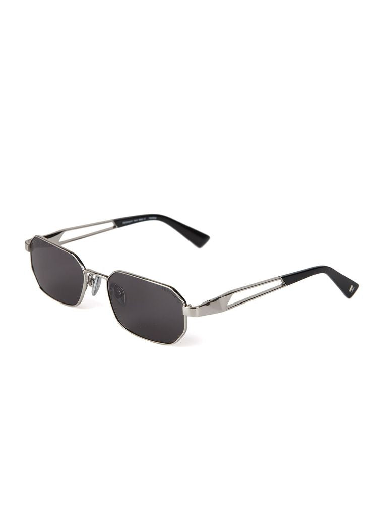 Hickmann HI3248 Metal Rectangle-Frame Sunglasses — Silver, view 4