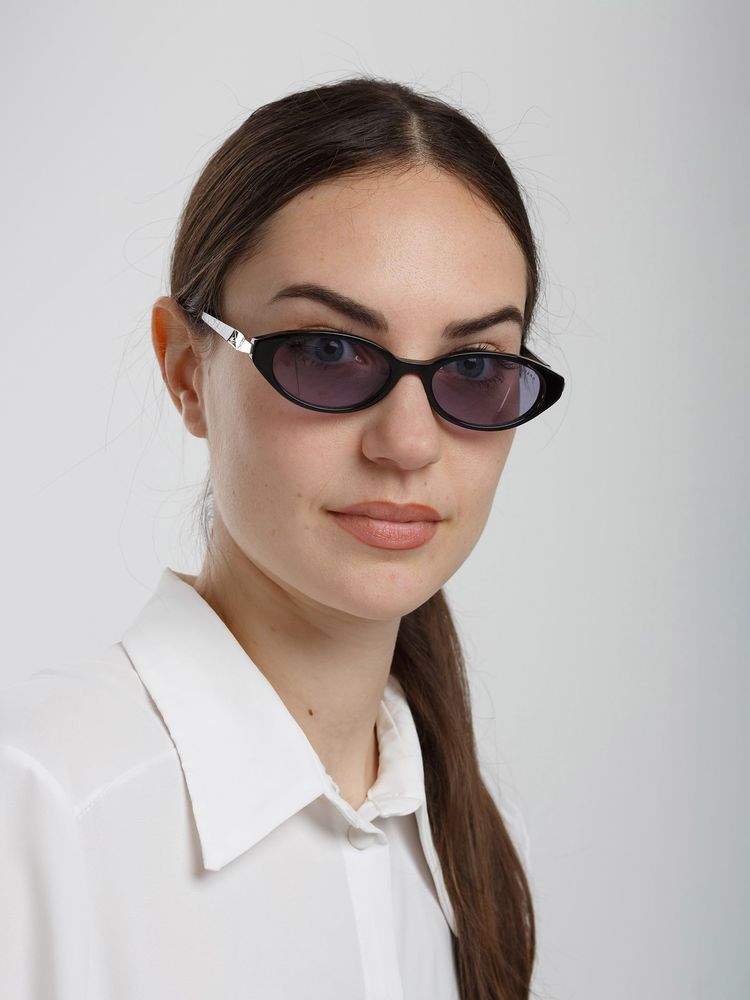 Hickmann HI9301 Purple-Tinted Acetate Sunglasses — Black by Hickmann