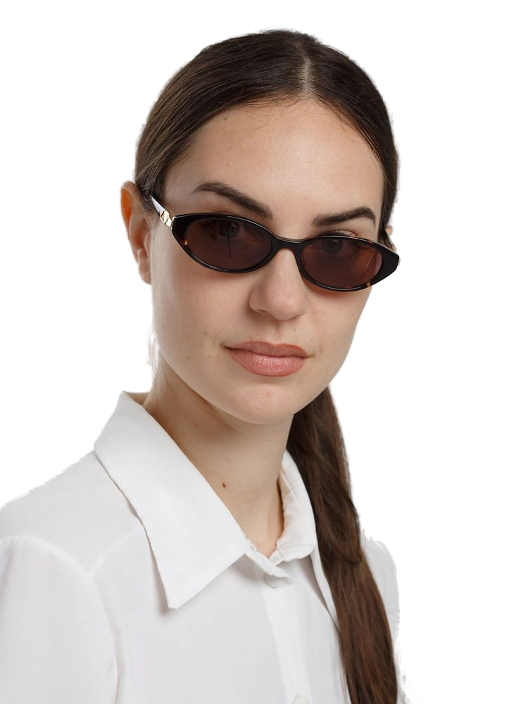 Hickmann HI9301 Acetate Oval Sunglasses — Brown by Hickmann