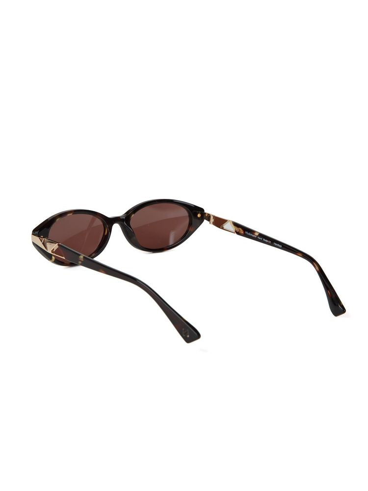 Hickmann HI9301 Acetate Oval Sunglasses — Brown, view 4