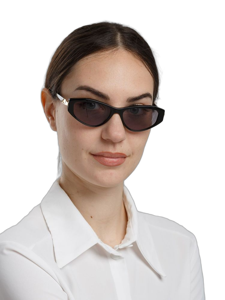 Hickmann HI9303 Acetate Cat-Eye Sunglasses — Black, view 2