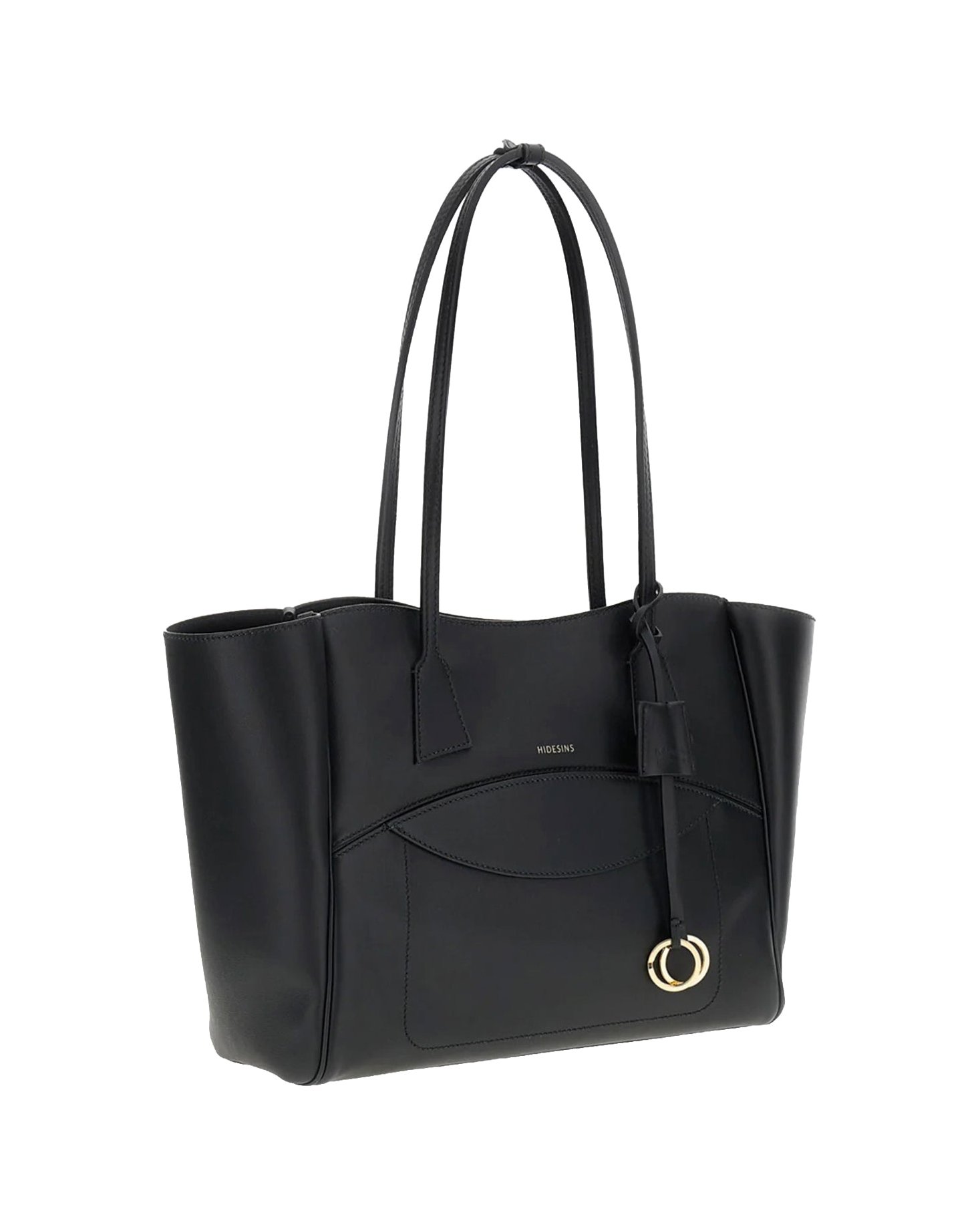 Hidesins Calf Leather Shoulder Bag — Black, view 3