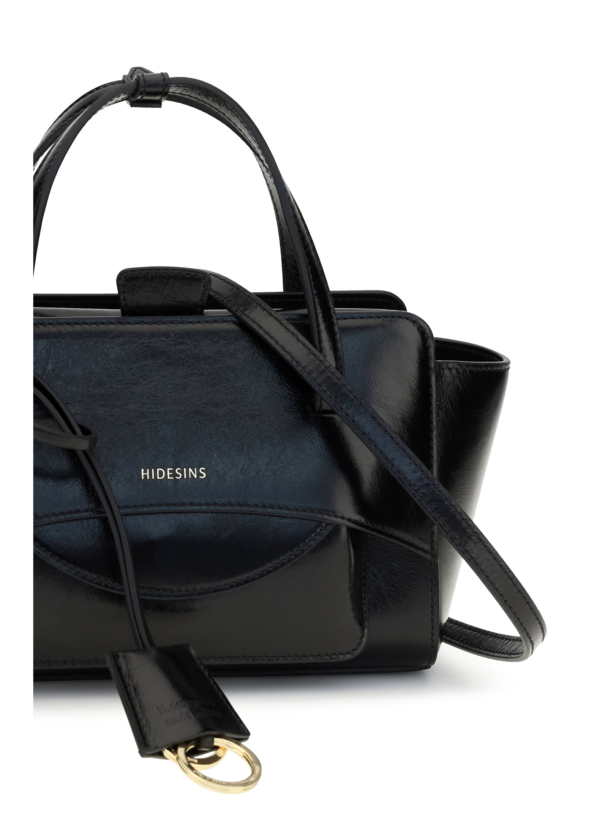 Hidesins Calf Leather Shoulder Bag — Black, view 3