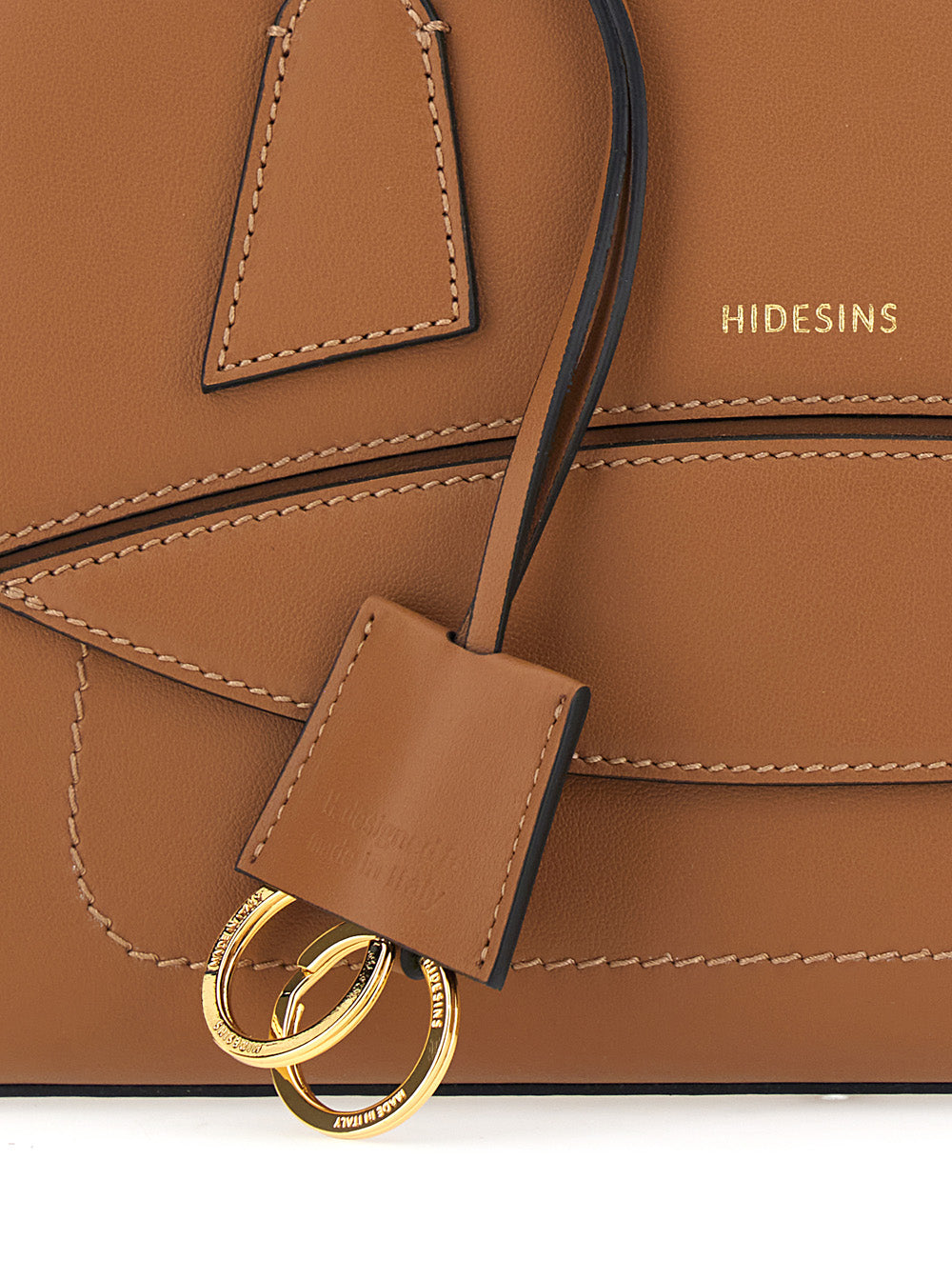 Hidesins Logo-Detailed Leather Shoulder Bag — Brown, view 3