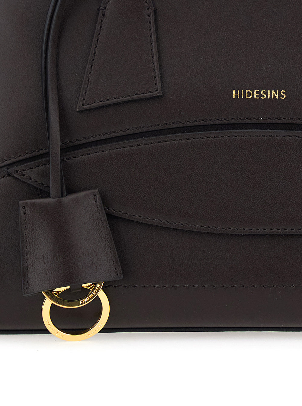 Hidesins Structured Leather Shoulder Bag — Brown, view 3