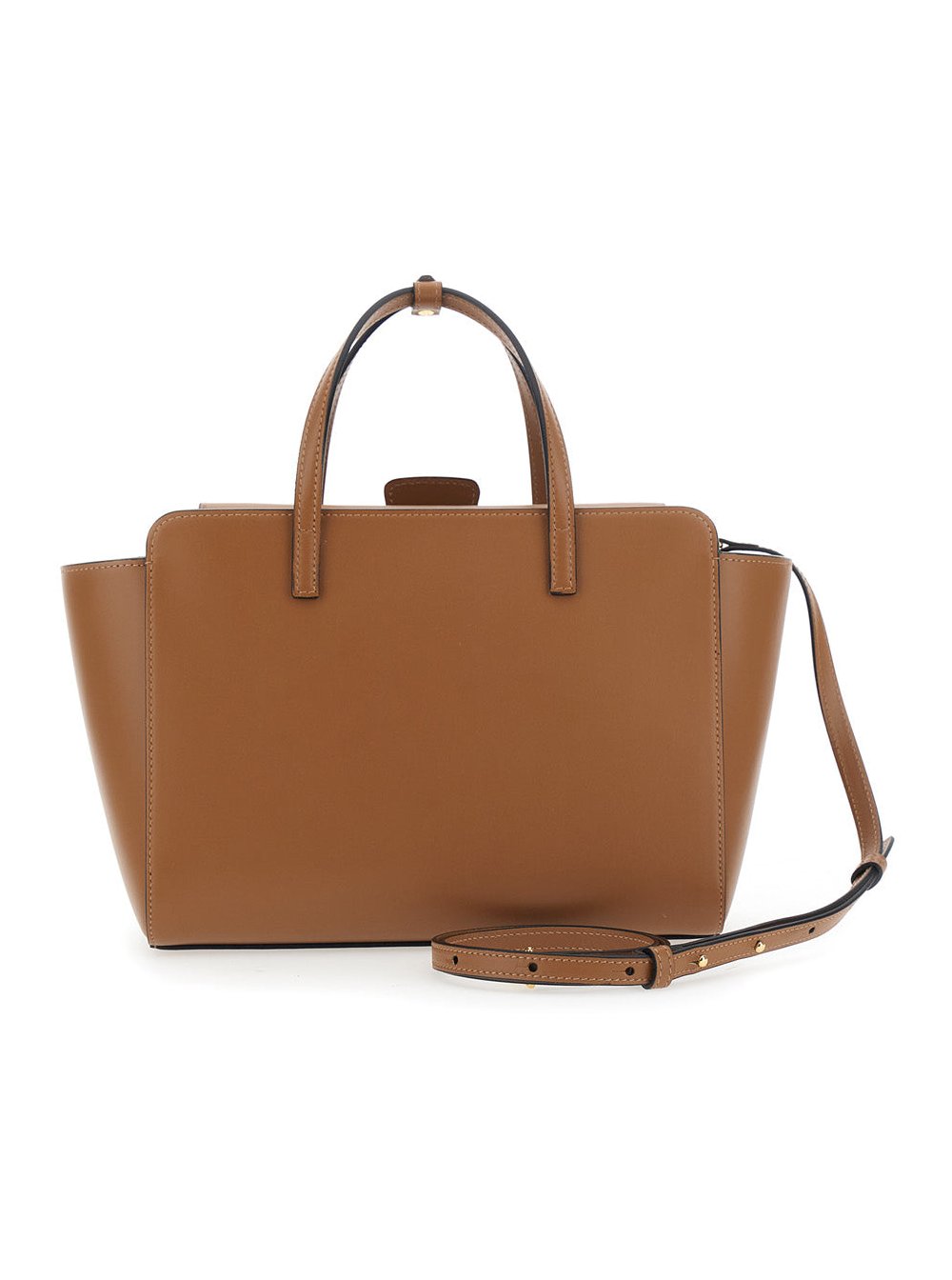 Hidesins Flap-Top Calf Leather Shoulder Bag — Brown, view 2